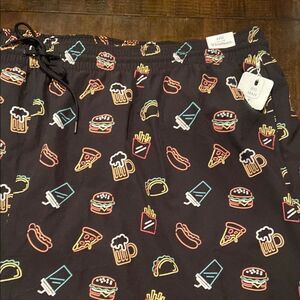 Caribbean Black Shorts with Colorful Food Design men’s 4XB